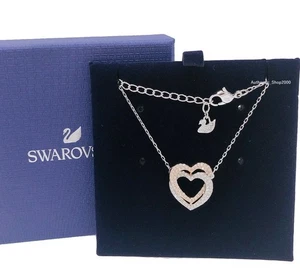SWAROVSKI Rose Gold Crystal Infinity Heart Pendant Necklace 5518868 New In Box - Picture 1 of 2