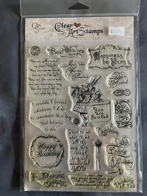 Juego de estampillas transparentes vintage - Conejo blanco - Sentimientos - Raro descontinuado - Secreto astuto Foto 1 de 2