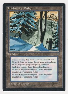 Dark Print Timberline Ridge MP Ice Age MTG Magic Misprint Reserved List Rare! - Picture 1 of 2