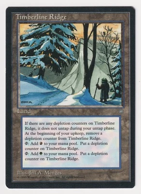 Dark Print Timberline Ridge MP Ice Age MTG Magic Misprint Reserved List Rare! - Image 1 of 2