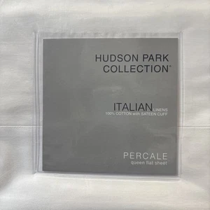 Hudson Park Collection Lenzuolo Piatto con Polsini Italiani, Queen - Esclusivo - Foto 1 di 2