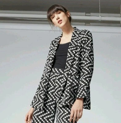 Складская куртка AU 12 UK 12 Zig Zag блейзер легкий геометрический дизайнер - Изображение 1 из 4