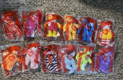 Ty Beanie Babies Happy Meal 25th Anniversary McDonalds 2004 Toys Full Set of 12  - Image 1 of 2