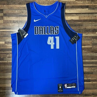 Мужская футболка Nike Vaporknit Dirk Nowitzki Dallas Mavericks размер 58 3XL синяя новая - Изображение 1 из 4