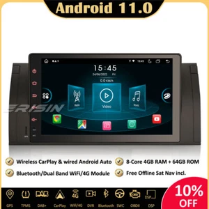 9"Android 11 Car Stereo Sat Nav CarPlay DAB+ 8-Core for BMW 5 Series E39 X5 E53 - Imagen 1 de 13