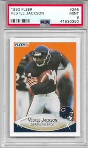 1990 FLEER #295 VESTEE JACKSON PSA 9 MINT POP 1 ONLY 1 HIGHER CHICAGO BEARS - Picture 1 of 2