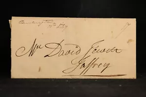 Vermont: Burlington 1808 copertina senza timbro, Ms, tasso 17c a Jaffrey, NH - Foto 1 di 4
