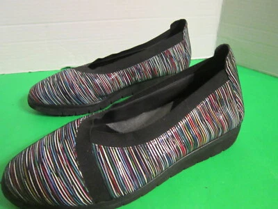 Nurture Kizzie Women's Leather Multi-Color Striped Wedge Slip On Shoes Size 9.5M - Image 1 of 4