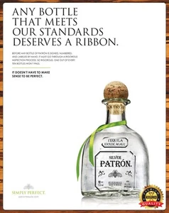 Patron - Silver Patron - Tequila - 2015 - Metal Sign 11 x 14 - Picture 1 of 4