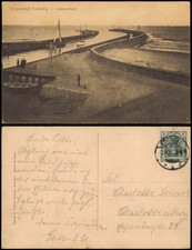 Postcard Kolberg Kołobrzeg port entrance 1915