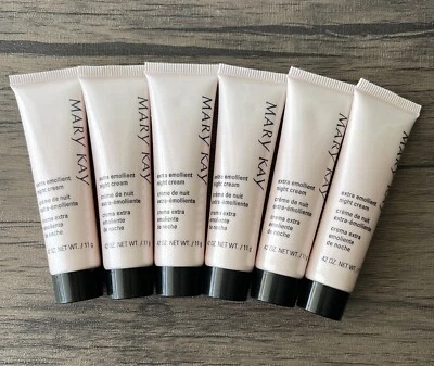 Mary Kay Extra Emollient Night Cream .42 oz Mini Travel Size ~ Lot of 6 ~ NEW - Image 1 of 2