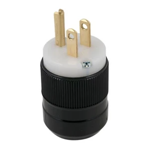 Conector de red Marinco negro 5266 NEMA 5-15P EE. UU. black mains plug Permalock™ 15A - Imagen 1 de 2