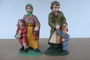 Mann und Frau + Kind 2x HOLZFIGUR 12cm geschnitzte Figur Krippenfigur Kemperling - Bild 1 von 13