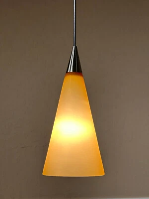 Cone Pendant - Amber/Nickel - Tech Lighting Compatible - 12V Halogen - NEW