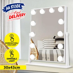 Makeup Mirror Hollywood Vanity Mirrors With 12 LED 3 Light Colors Bulbs Touch OZ - Picture 1 of 12