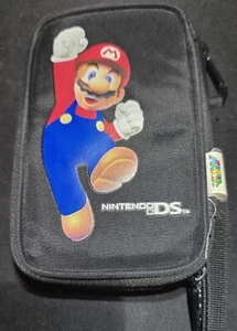 Official OEM Nintendo DS Lite Super Mario Carrying Case Black Strap VG cond - Picture 1 of 3