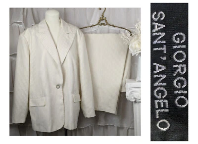 Женские брюки Giorgio Sant' Angelo цвета слоновой кости в тонкую полоску размер 24 Вт - Изображение 1 из 4