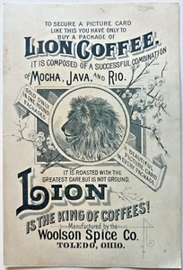 Toledo Ohio Woolson Spice Company Löwe Kaffee Vintage 4,5 x 6,5 Sammelkarte 9E - Bild 1 von 4