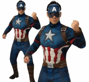 Adulto Marvel CAPITÁN AMÉRICA DELUXE Muscular Pecho Elegante Vestido Endgame Avengers - Imagen 1 de 2