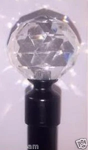 Cortina Cortina Cortina METAL EXTENSIBLE VARILLA Juego 96"-172" Negro, Finales Bola Vidrio - Imagen 1 de 2