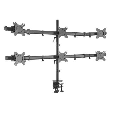 6 Six Hex Monitor Bracket Arm Clamp Base Stand Support Office Trading Gaming - Image 1 of 4