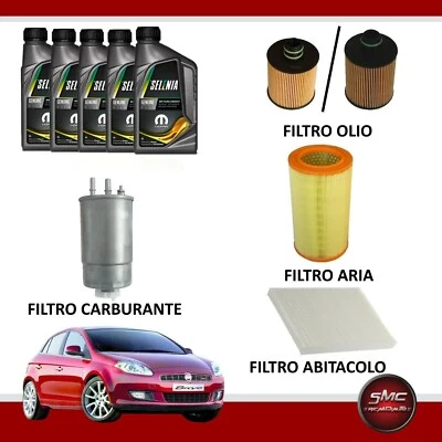 KIT TAGLIANDO FIAT BRAVO II 1.6 MULTIJET 120CV 88KW 4 FILTRI + 5 LT SELENIA 5W30 - Immagine 1 di 4