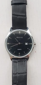 Skone Men's Watch. Black Dial and Band. Date - Picture 1 of 9