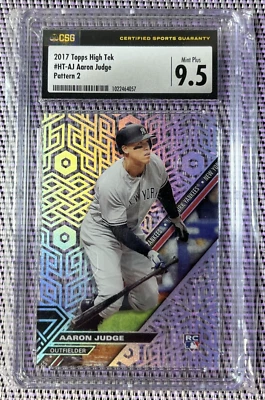 2017 Topps High Tek Aaron Judge 2017 RC Chainlink Hexagons CSG 9.5 MINT PLUS - Image 1 of 3