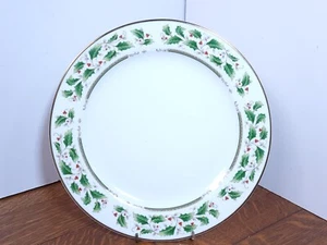 Holly Holiday Dinner Plate China - Picture 1 of 7