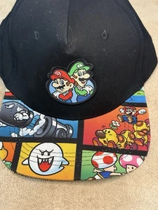 Official Nintendo Super Mario Bros Youth Sized Adjustable Snapback Hat Cap Black - Picture 1 of 8