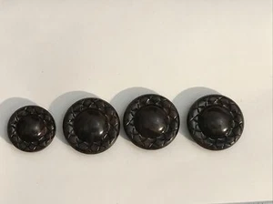 Four (4) Brown BAKELITE Dome Buttons Tortoiseshell (+) Test Sunflower - Picture 1 of 7