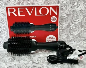 New Black Revlon Collection Hot Air One Step Hair Dryer Brush Styler Volumizer - Picture 1 of 9