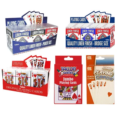 Playing Cards (Set of 2) Linen Poker Size Bridge Size Jumbo Plastic Coated - Image 1 of 4