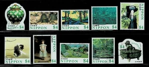 Japan 2021 World of Art Series #3 (Green) 84Y Complete Used Set Sc# 4536 a-j - Picture 1 of 1