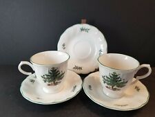 Happy Holidays by Nikko 3 3/8" Cups & 6 1/8" Saucers 5 Pcs.