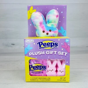 Peeps Set de Regalo Tie Dye Color 5" Peluche Conejito y 4pk Rosa Malvavisco Caramelo NUEVO - Imagen 1 de 9