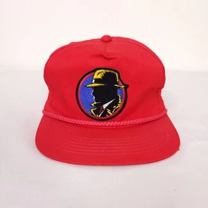 Vintage Dick Tracy Hat Cap Snapback Black Rope Disney Movie Promo NOS - Picture 1 of 6