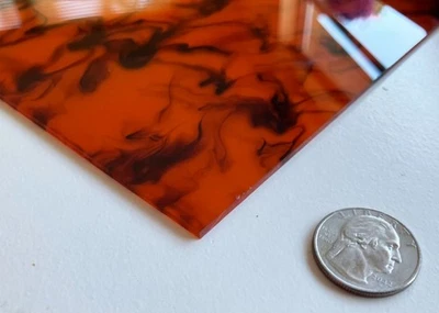 Golpeadores de guitarra de hoja de remolino tortuga a rayas naranja oscuro acrílico de 3/32” grueso Foto 1 de 4