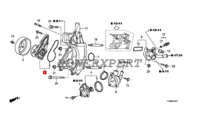 Bomba de agua AISIN 19200-R40-A01 OEM con junta para Acura TSX L4 2009-2014 2,4 L Foto 1 de 4