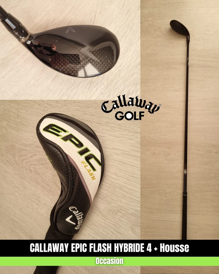 CALLAWAY EPIC FLASH HYBRIDE 4 (21°) + HOUSSE – Occasion / Used - Imagen 1 de 2