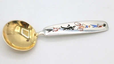 Vintage Denmark Danish A. Michelsen Copengagen Sterling Silver & Enamel Spoon - Image 1 of 4
