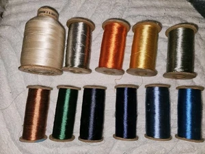 Lot 11 Vtg Large Spools Rayon Machine Embroidery Thread  - Picture 1 of 4