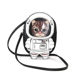 New Sleepyville Critters Astronaut Tabby Cat Kitten Crossbody Womens Bag Purse - Picture 1 of 3