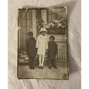 Vintage Foto junge afroamerikanische Kinder Geschwister - Sammlerstück - Bild 1 von 9