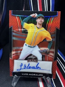 Luis Morales - AUTO - #10/15 - RED - 2025 Leaf Metal Baseball - BA-LM1 - Picture 1 of 2