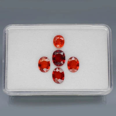 Oval 6.5x5.5 to 8.5x6.5mm.Natural Imperial Spessartite Garnet Africa 5Pcs/6.75Ct - Image 1 of 4
