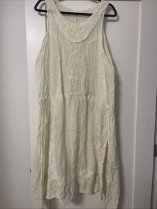 💕Magnolia Pearl Halsey Dress 571 Linen Ramie Embroidered Lace Splits 💕 - Picture 1 of 11