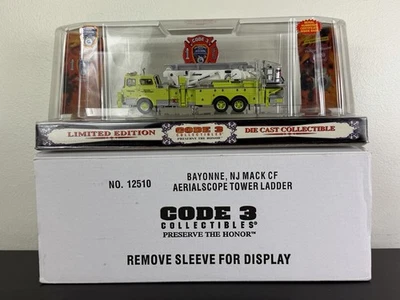 NIB 1/64 Code 3 Bayonne NJ Fire Department Mack CF Aerialscope Tower Ladder - Image 1 of 4
