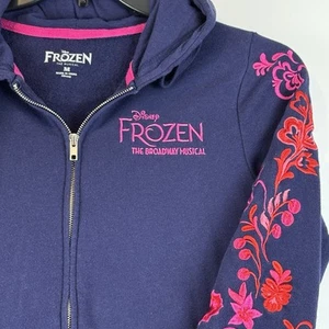 Disney Frozen on Broadway Women's Navy Hoodie W/Embroidery on Sleeves&Hood SizeM - Picture 1 of 9