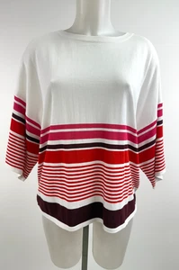 Piazza Sempione Short Sleeve Striped Cotton Top Sweater Size 44 - 8 - Picture 1 of 4